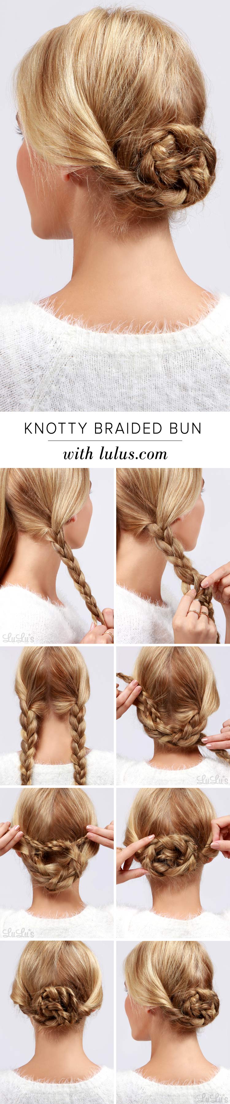 Lulus How-To: Knotty Braided Bun Hair Tutorial  Fashion Blog