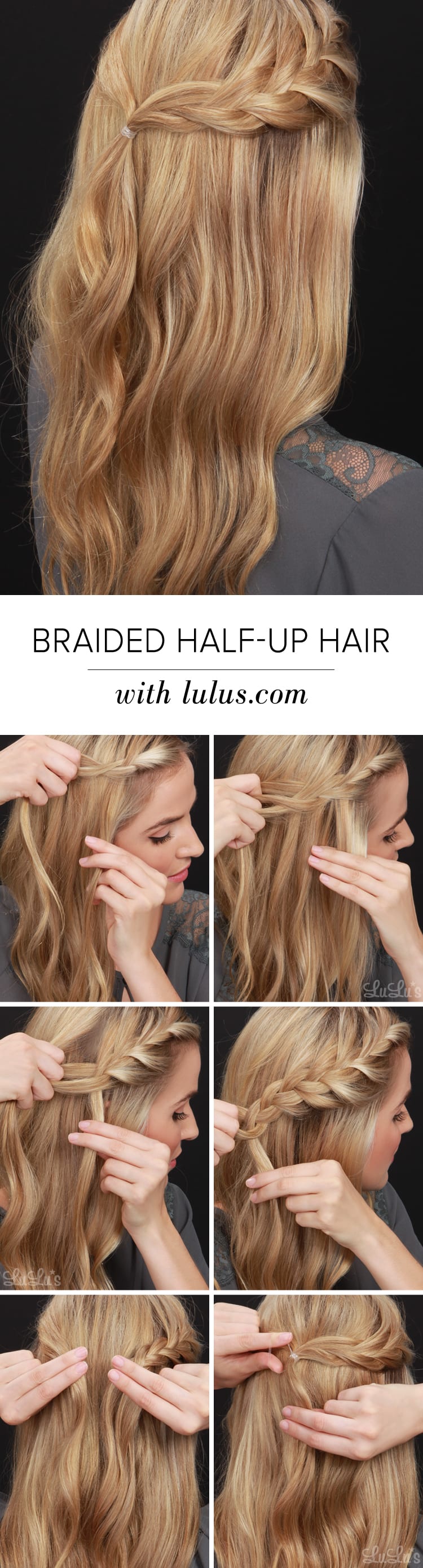 Lulus How To Half Up Braided Hair Tutorial Lulus Com