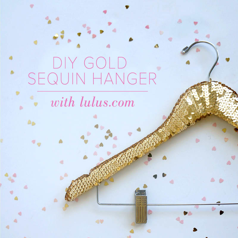 DIY Gold Sequin Hanger Fashion Blog