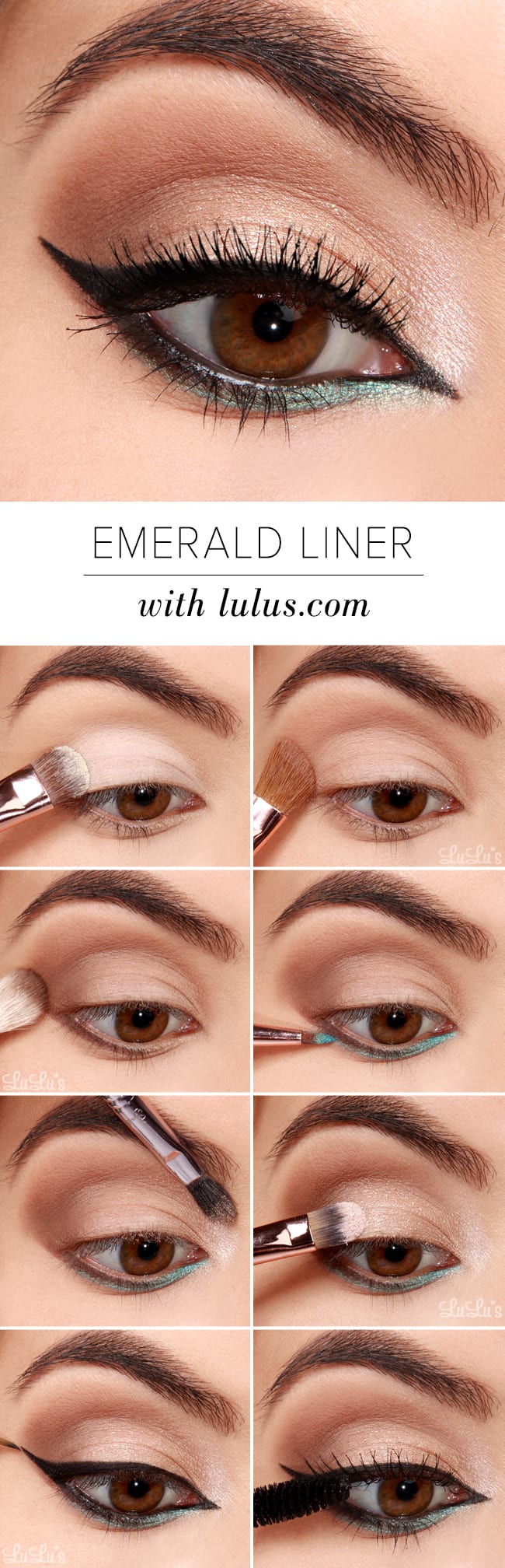 Lulus HowTo Emerald Green Eyeliner Tutorial Fashion Blog