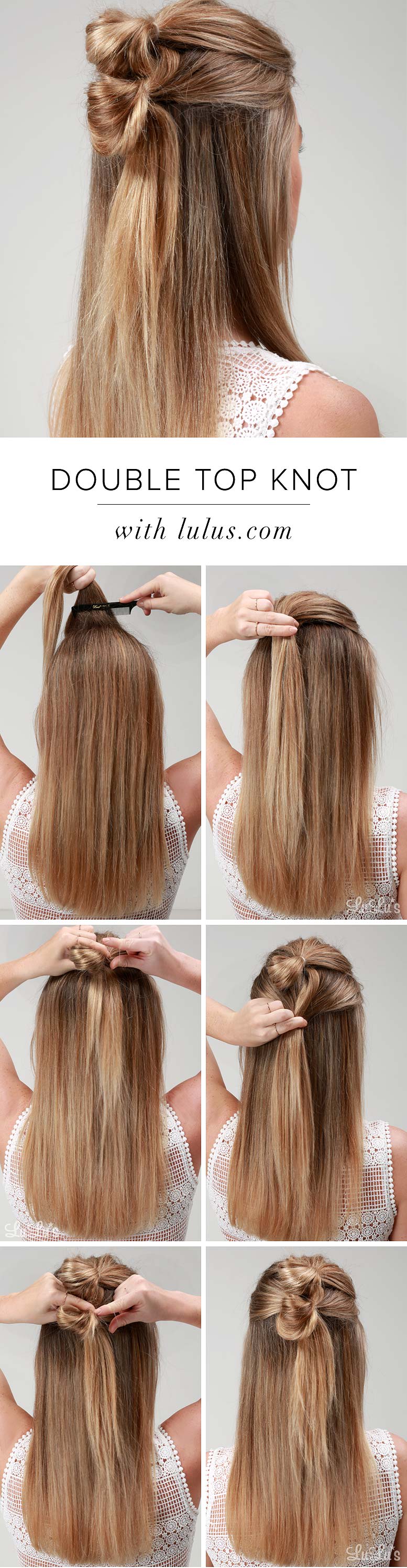 Lulus How-To: Double Top Knot Hair Tutorial  Fashion Blog