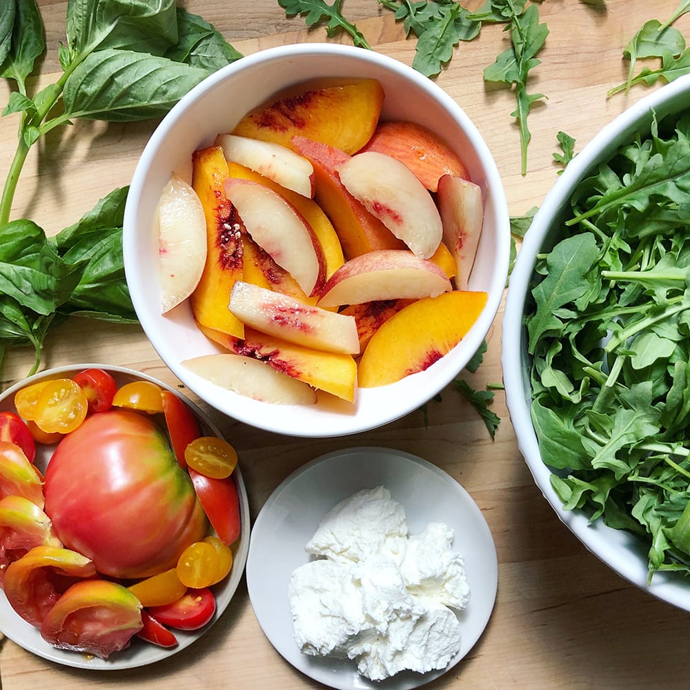 stone fruit caprese salad recipe - ingredients