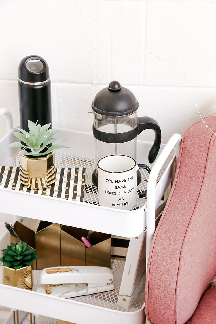 bring in coffee to make your room feel more homey