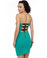 Waves and Goodbyes Strapless Teal Dress