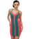 Racing Stripes Teal and Coral Pink Dress