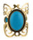 Metamorphosis Turquoise and Gold Cuff