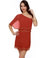 Wonderboom One Shoulder Beaded Rust Red Dress
