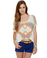 WkShp Temple Ivory Print Crop Top