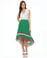 Winding Vines Striped Green Skirt