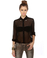 Gentleman Collar Sheer Black Top