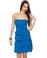 Wavy Train Strapless Blue Dress