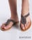 Bamboo Jetsetter 53 Gray Studded Horseshoe Thong