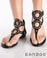 Bamboo Pumpkin 11 Studs and Spice Black Thong Sandal