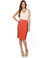 Editor-in-Chief Black and Orange Pencil Skirt
