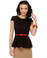 Peplum Rally Black Top