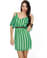 Bicycle Built for Two Striped Green Dress