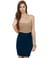 Bow Tied for First Taupe & Navy Blue Strapless Dress
