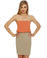 Blogosphere Strapless Beige and Orange Dress