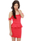 Valley Girl Off-the-Shoulder Coral Red Dress