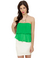 Time Flies Strapless White and Green Dress