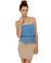 Time Flies Strapless Taupe and Blue Dress