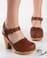 Jeffrey Campbell Kathleen Tan Leather Wooden Clog