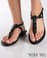 Miss Me Footwear Lotus 20 Black Braided T Strap Thong
