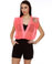 Out with the Girls Black and Coral Pink Romper