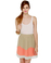 Roll Call Taupe and Coral Mini Skirt