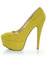 Qupid Penelope 47 Yellow Suede Ruched Platform Pumps
