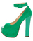 Luichiny More of It Aqua Suede Platform Peep Toe Pumps