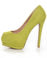 Qupid Tatum 01 Lime Suede Keyhole Peep Toe Platform Pumps