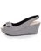 unRestricted Anchor Black Striped Fabric Platform Wedges
