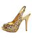 Anne Michelle Verdict 49 Gold Sequin Slingback Pumps