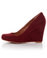 Angeles Adrianna Bordeaux Red Suede Wedges