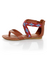 Bamboo Ashley 63 Chestnut Beaded Gladiator Sandals