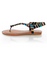 Bamboo Ashley 67 Black Striped Braided Thong Sandals