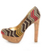 Bamboo Conroy 04 Natural Multi Woven Zig Zag Platform Pumps