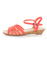Bamboo Juniper 80 Coral Canvas Low Wedge Sandals