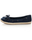 Bamboo Singing 01 Navy Blue Canvas Boat Shoe Skimmer Flats
