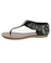 City Classified Jane Black Heel Flair Thong Sandals