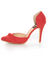Fahrenheit CR-03 Red Velvet Pointed D-Orsay Pumps