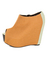 Fahrenheit Mica 01 Yellow-Orange Canvas Peep Toe Shootie Wedges