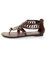 GoMax Berdine 41 Brown Cutout Cage Thong Sandals