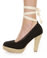 GoMax Fresh 01 Black Crocheted Espadrille Heels