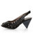 GoMax Ola 29 Black Cutout Slingback Cone Heels