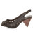 GoMax Ola 29 Brown Cutout Slingback Cone Heels