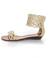 GoMax Sweet Dreams 08 Beige Laser Cutout Ankle Cuff Sandals