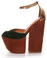 Jeffrey Campbell 4-EVZ Dark Green Suede & Bronze Platform Heels