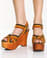 Jeffrey Campbell Sunny Orange Combo Suede Platform Wedges